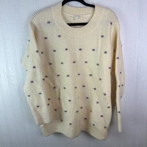 Lou & Gray Sweater Cream Dot Detail Size Small‎ NWT